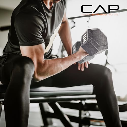 CAP Cast Iron Hex Dumbbells, Hand & Free Weights, Singles & Pairs - Image 5