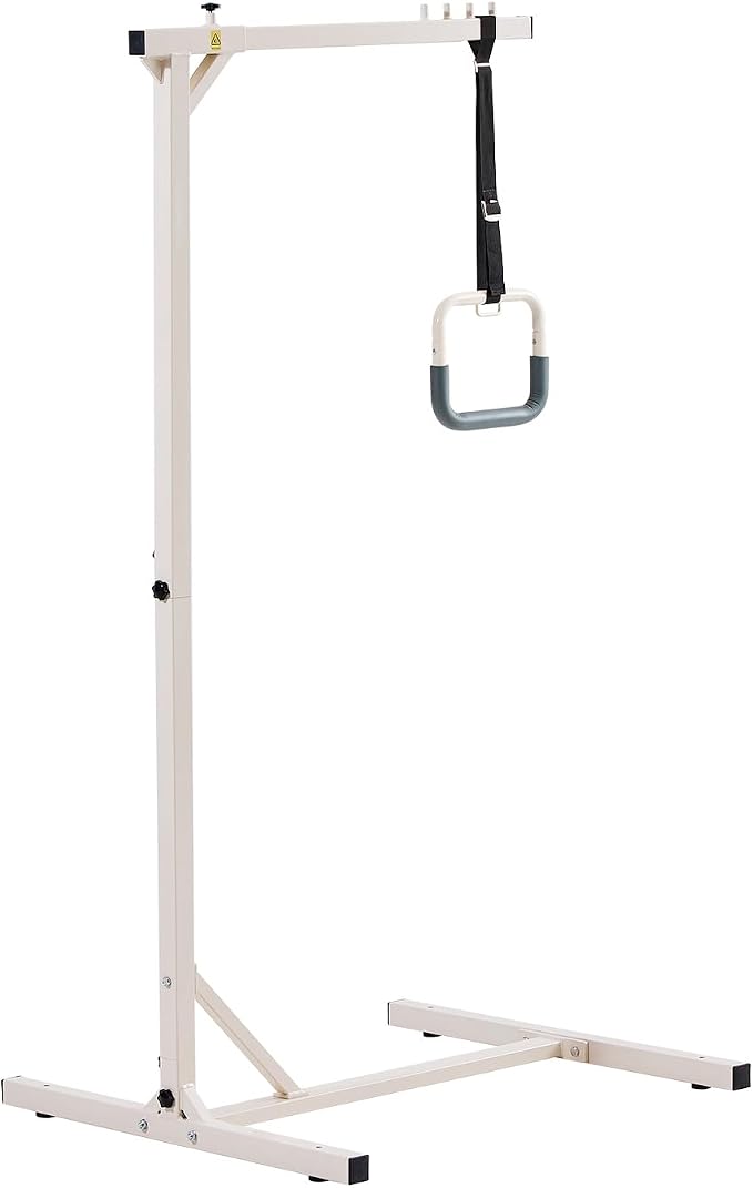 VEVOR Trapeze Bar for Bed Mobility, Heavy-Duty Steel Free Standing Trapeze Bar 250 LBS Weight Capacity, Hospital Bed Pull Up Assist for Elderly & Disabled, Ideal for Hospitals, Nursing Home, Home Care