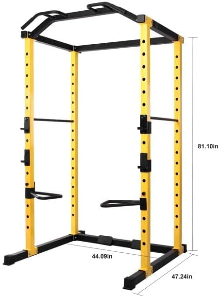 Fitvids Multiple Specifications Power Cage Squat Rack, Includes J-Hooks and Safety Straps, Other Optional Accessories