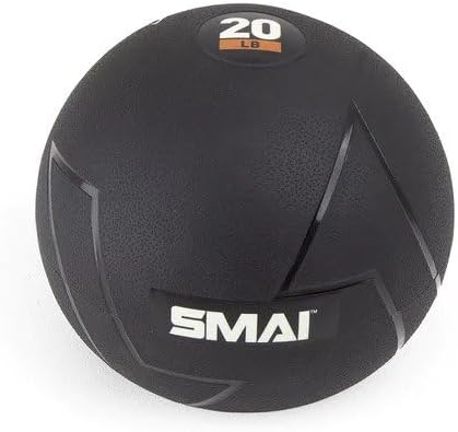 SMAI Slam Ball - Heavy-Duty Rubber, Sand-Filled - Durable, Pliable, and Tacky - Medicine Ball for Drops, Throws, Slams, and Full Body Workouts