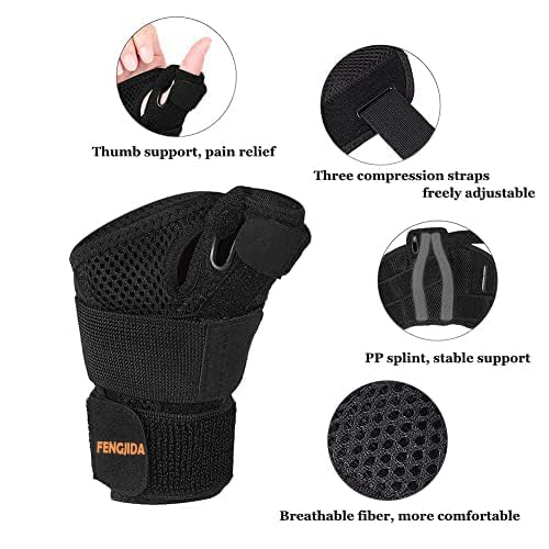Thumb Brace - Carpal Tunnel Wrist Brace for Men & Women, Thumb Spica Splint with Thumb Support for Arthritis, Tendonitis, De Quervain’s & Sprains, Night Sleep Pain Relief Stabilizer for Left & Right Hand