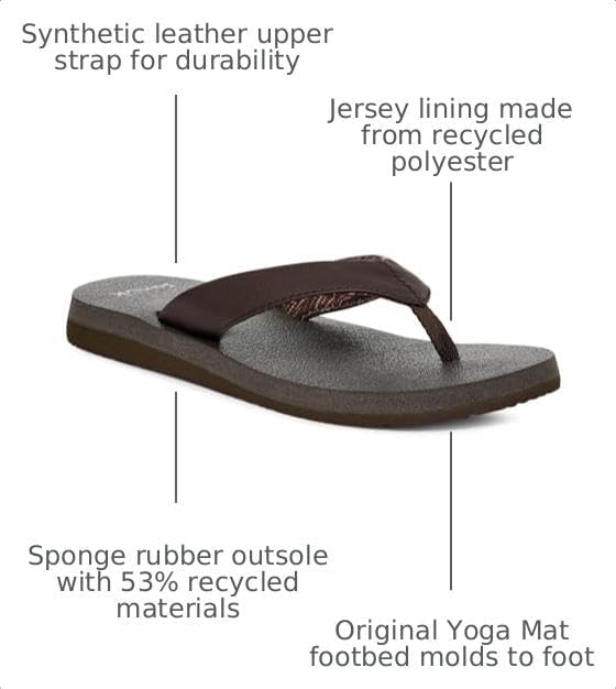 Sanuk Yoga Mat II | Flip Flops for Women | Yoga Sandals For Women | Women's Beach Sandals | Memory Foam Footbed