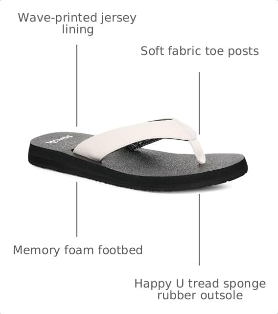 Sanuk Yoga Mat II | Flip Flops for Women | Yoga Sandals For Women | Women's Beach Sandals | Memory Foam Footbed