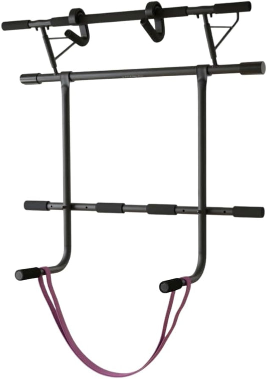 JACKAL Door Pullup Bar and Dip Bar Station - Multi Grip, Removable Dip Bars, Rigid NO WOBBLE, Easy Folding Storage, No Screws, Dip Station and Pull-up Bar for Doorway, Collapsible Dip Station, No Door Damage, High Weight Capacity, Foldable Bodyweight W...