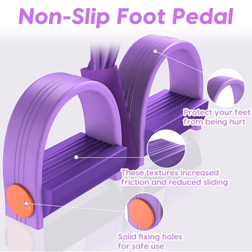 Pedal Resistance Bands with Handles, 6-Tubes Natural Rubber Exercise Band - Image 4