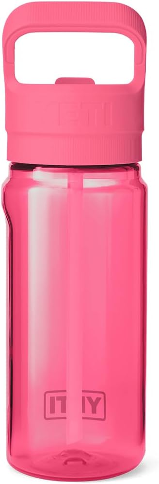 YETI Yonder 600 ml/20 oz Water Bottle with Yonder Straw Cap, Tropical Pink