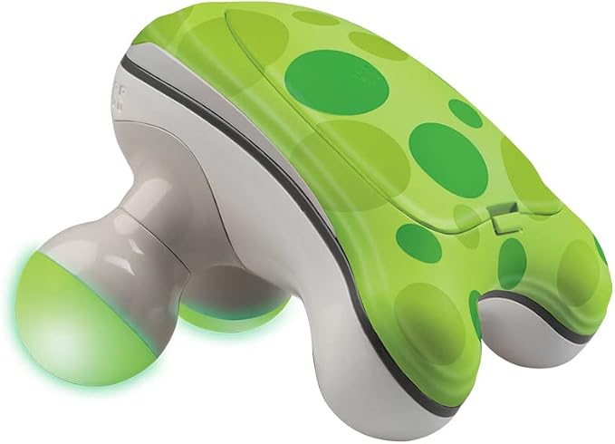 Homedics Ribbit Mini Handheld Massager Green, Blue or Pink (Color May Vary) | Vibrating Electric Massager with Comfort Grip and LED Light, Batteries Included, Comes in variable colors
