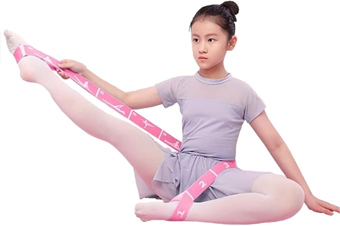 2-Pack Adjustable Kids Dance Stretch Bands - 8-Loop Elastic Bands for Ballet, Latin, Yoga, Gymnastics & Stretching - Flexible, Multi-Section Design for Dance Training & Flexibility