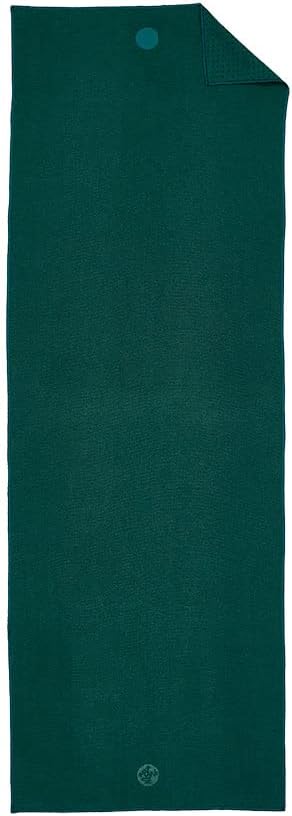 Manduka Yogitoes Hot Yoga Mat Towel - 71" | Moisture Activated Grip | Patented Silicone Nubs | Highly Absorbent, Durable & Easy Care | Made from Recycled Materials | 71 x 24 Inches | Deep Sea