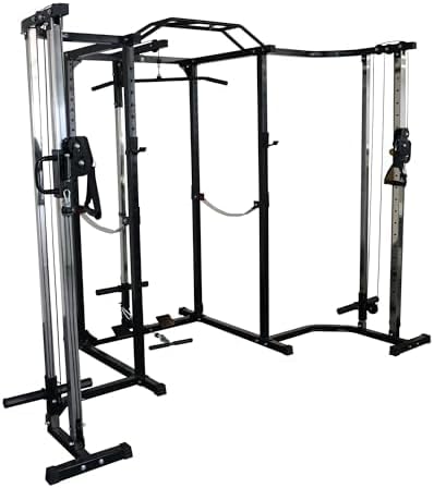Fitvids Multiple Specifications Power Cage Squat Rack, Includes J-Hooks and Safety Straps, Other Optional Accessories