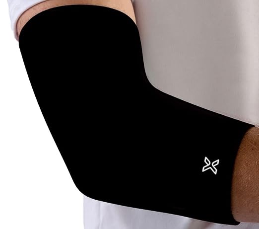 Full Elbow Brace for Tendonitis and Tennis Elbow - Golfers Elbow Brace - Forearm Strain Support - Elbow Compression Sleeve for Men and Women - (Black, Small)