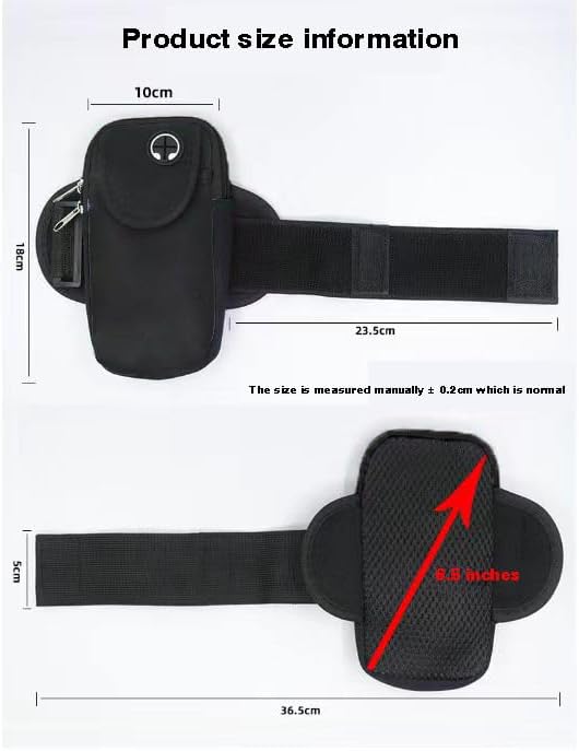 New Sports Music Mobile Running/Waterproof Wrist Bag arm Bag for Men and Women Mobile arm Strap, Suitable for iPhone and Android, Use for Running, Walking, Hiking & Biking (Black)