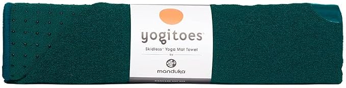 Manduka Yogitoes Hot Yoga Mat Towel - 71" | Moisture Activated Grip | Patented Silicone Nubs | Highly Absorbent, Durable & Easy Care | Made from Recycled Materials | 71 x 24 Inches | Deep Sea