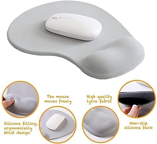 Office Mousepad with Gel Wrist Support - Ergonomic Gaming Desktop Mouse Pad Wrist Rest - Design Gamepad Mat Rubber Base for Laptop Computer -Silicone Non-Slip Special-Textured Surface (07Purple)