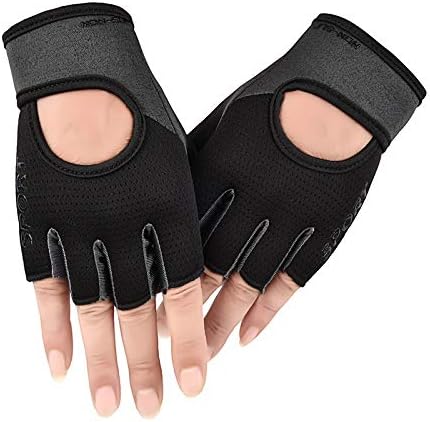 Workout-Gloves for Men Women Fingerless-Weightlifting Non-Slip Sport-Gloves | Women lightweight breathable Fabric, Non-Slip palms adjustable wrist straps for gym fitness training and cycling
