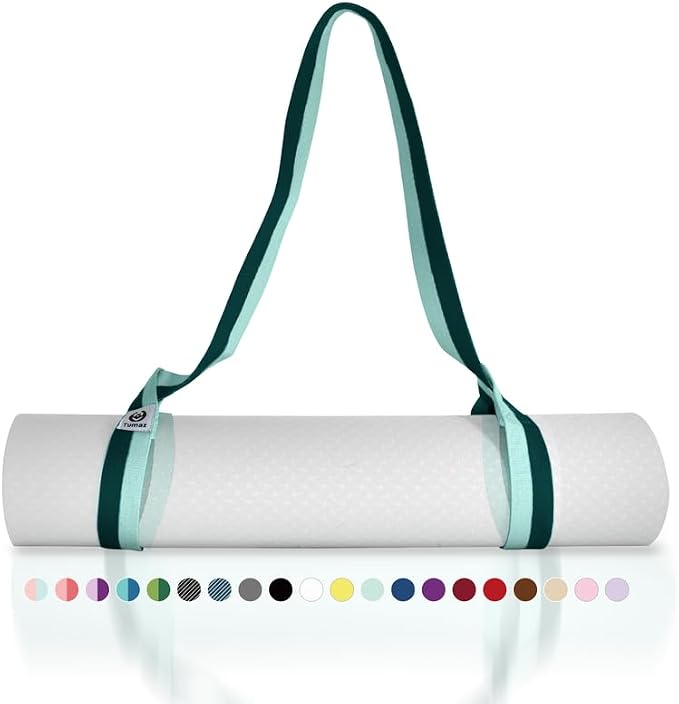Yoga Mat Strap Adjustable Carrier for All Yoga Mats, 2 Sizes | Extra Thick Cotton Blend |16+ colors are available | Fits Most Yoga Mats | Soft Woven Texture | Comfortable Shoulder Carry
