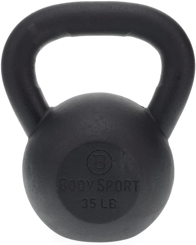 Body Sport Cast Iron Kettlebell - Professional Weight Training Equipment for Home & Gym Workouts