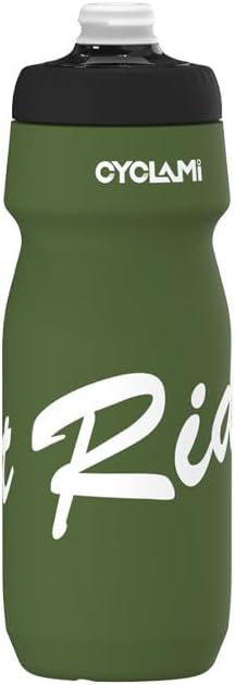 Bike Water Bottle 22oz/650ml Cycling Squeeze Water Bottle BPA Free Leakproof Easy-Squeeze Sports Bottles for Bicycle Gym Camping Hiking Olive Green
