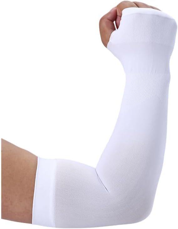 KUHNMARVIN 2 Pairs Arm Sleeves Compression UV Protection Cooling Sun Sleeves Tattoo Cover Up Basketball Arm Sleeves Football