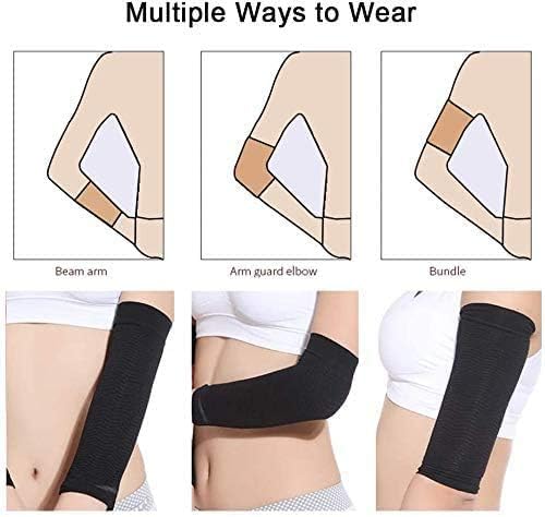 2Pair upper arm compression sleeve, Compression Sleeve for Women,Aids Weight Loss, Targets Upper Fat, Tones & Shapes. Includes (Beige + Black)