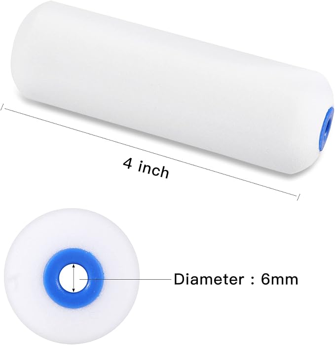 Mister Rui Mini Foam Paint Roller, 30 Pack, 4 Inch Small Paint Roller | High Density Mini Foam Rollers for Painting Walls, Trim, Cabinets, Doors, Professional or DIY Use and Home Improvement