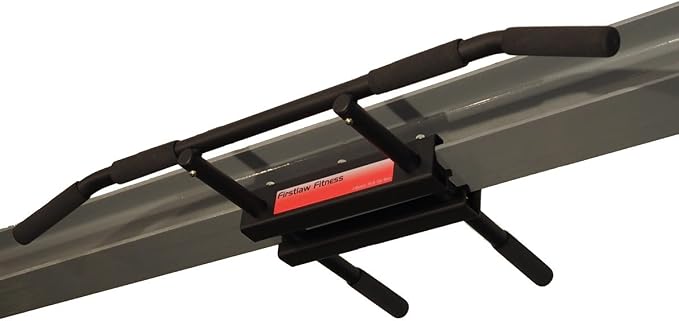 Firstlaw Fitness 600 LBS Limit - I-Beam Pull Up Bar - Bent Bar – RED - Rubber Grips