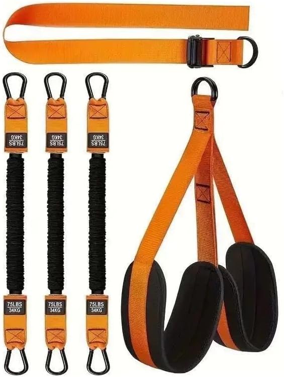 Resistance Bands Set for Pull Ups and Stretching - Heavy Duty Exercise Bands with 5 Resistance Levels, Door Anchor, Handles, Ankle Straps - Home Gym Workout Equipment for Strength Training