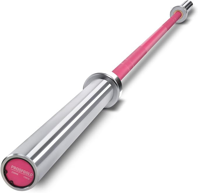 PROOFGOLD 6.6ft Olympic Barbell Bar,35Lb(15kg) Womens Barbell,Bench Press Bar for Squats and Deadlifts,2 Inch Olympic Weight Bar for Home Gym,500LB/700LB