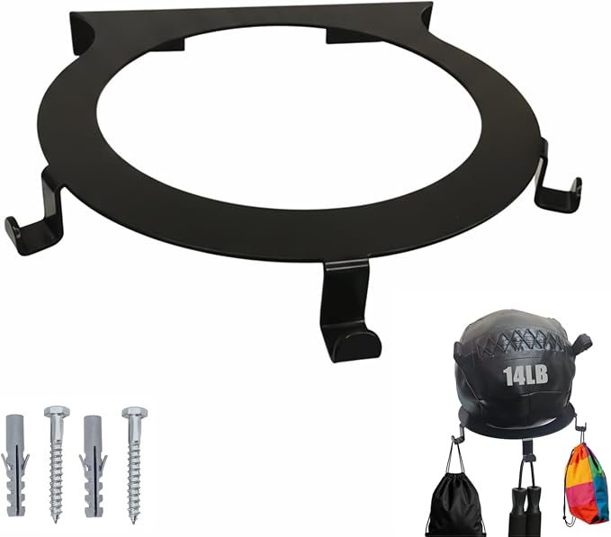 Medicine Ball Rack, Wall Mount Gym Storage Holder 90 LBS | Heavy Duty Storage Rack – Holds up to 90 lbs and organizes medicine balls, wall balls, and slam balls for easy access.