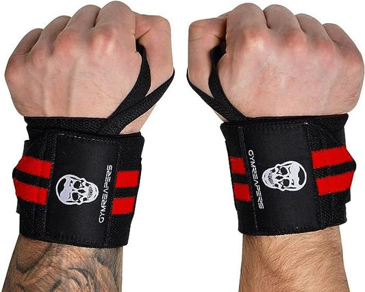Gymreapers Weightlifting Wrist Wraps (IPF Approved) Professional Quality Wrist Support with Heavy Duty Thumb Loop - Best Wrap for Powerlifting Competition, Strength Training, Bodybuilding