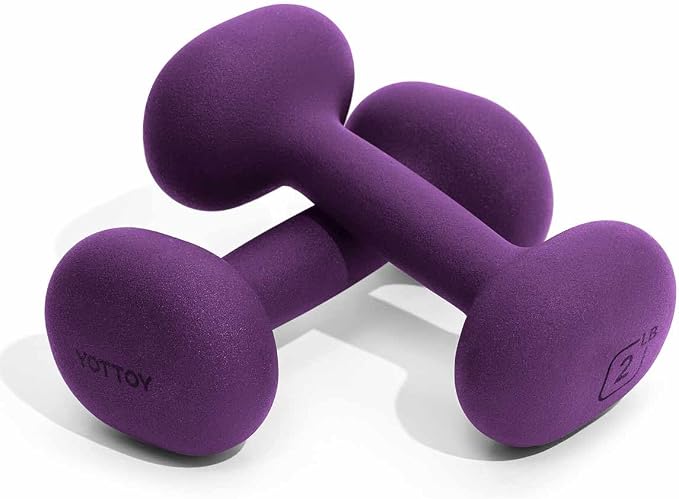 YOTTOY Dumbbell Set of 2,2-15 Pound Hand Weights for Women, Non-Slip Hand Weights for Home Gym, Strength Training, and Full-Body Workouts