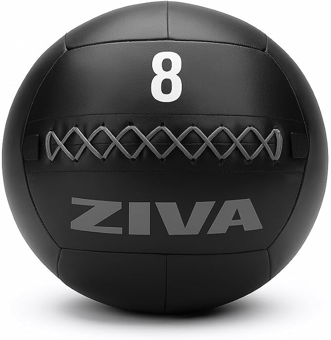 ZIVA Soft Wall Ball – Highly Durable Weighted Exercise Medicine Slam Ball for Strength and Conditioning Workout - Multiple Color, Weight Available