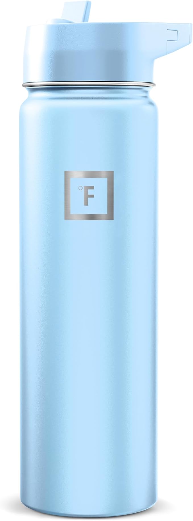 IRON °FLASK 24 oz Wide Mouth Water Bottle with Straw | Insulated Stainless Steel Sports Water Bottle with Leakproof Straw Lid - BPA Free, Cold 24 Hrs, Sweat Free (Morning Mist)