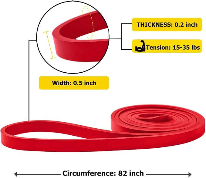 ROSAPOAR Resistance Band Pull up Band Fitness Exercise Bands Natural Latex for Workout Body Stretch Powerlifting Band Fitness Sport Training at Home/The Gym