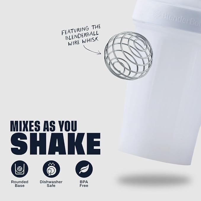 BlenderBottle Classic V2 Plastic Shaker Bottle 28 oz White