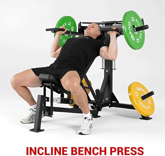 GMWD Chest Press Machine, Bench Press Machine with Independent Converging Arms, Adjustable Flat Incline Bench for Chest, AB Workouts, Shoulder Home Gym Equipment