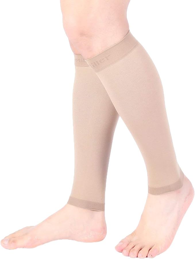 Doc Miller Compression Calf Sleeve for Men & Women, 20-30mmHg | Graduated Support for Running, Shin Splints, Calf Strain, Knee High, Small to 6XL Plus Size