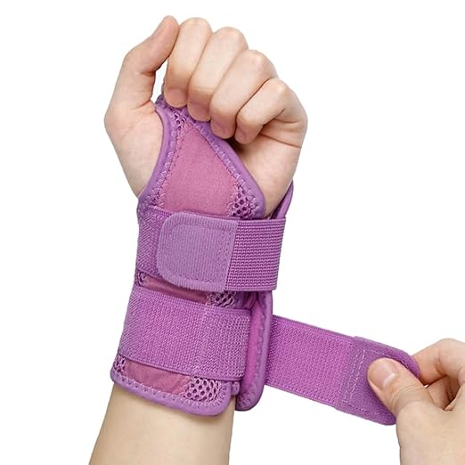 NuCamper Wrist Brace for Carpal Tunnel Night Wrist Support Left Hand Purple | Wrist Splint for Men Women, Tendonitis Arthritis Pain Relief,Adjustable Compression Hand Braces, Sleeping, Office Work Typing