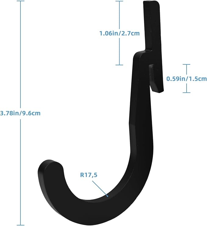 8PSC Power Rack Attachments Hooks,Squat Rack Accessories Hook,DIY Storage Hook for Resistance Bands Barbell Collars and Gym Accessories (8PCS-Black)