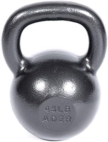 Ader Premier Kettlebell Set with DVD (5, 10, 15, 20, 25, 30, 35, 40, 45, 50lb) Rack and Rubber Mat