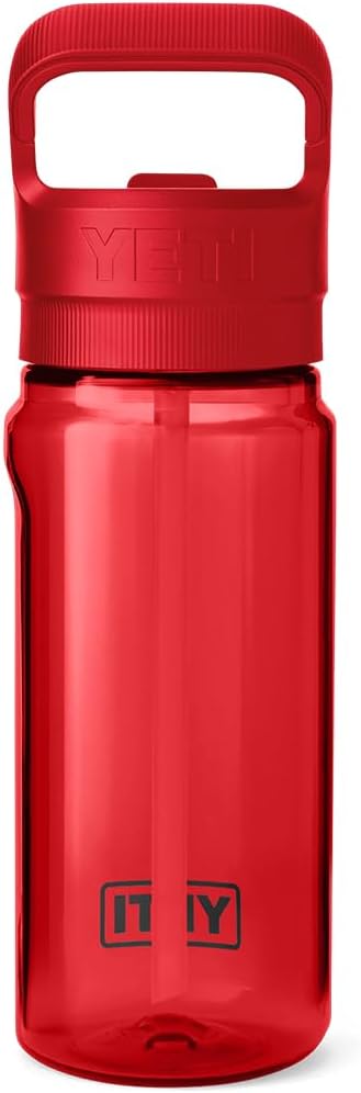 YETI Yonder 600 ml/20 oz Water Bottle with Yonder Straw Cap, Rescue Red