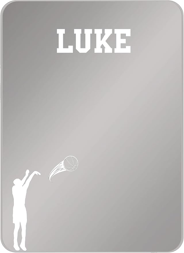 Personalized Sports Player Fan Team Club Locker Mirror Magnet – Back to School Decor, Colorful Magnetic Organizer Accessory for Gym, Home, Office & Refrigerator (Basketball Male)