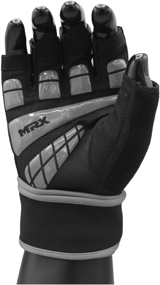 MRX Weightlifting Gloves for Men Workout Gloves Mens Wrist Support Lifting Gloves Male Gym Gloves | Workout Gym Accessories for Men Weight Lifting Fingerless Gym Exercise for Powerlifting