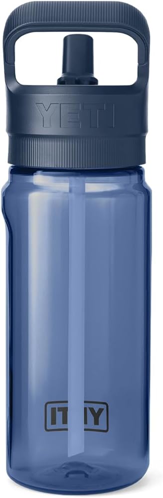 YETI Yonder 600 ml/20 oz Water Bottle with Yonder Straw Cap, Navy
