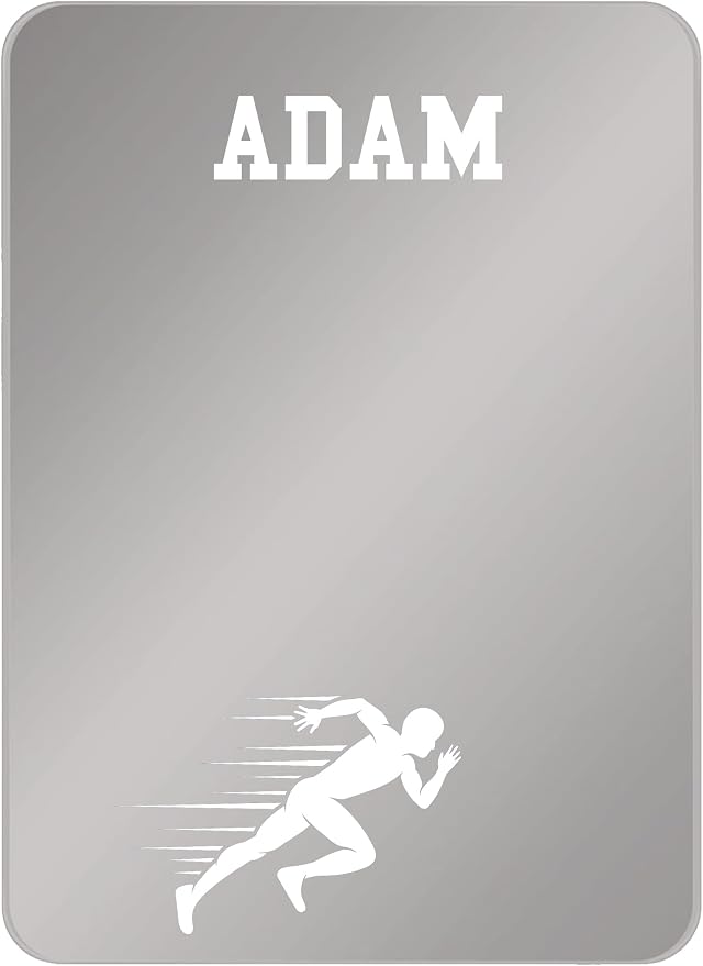 Personalized Sports Player Fan Team Club Locker Mirror Magnet – Back to School Decor, Colorful Magnetic Organizer Accessory for Gym, Home, Office & Refrigerator (Track Male)