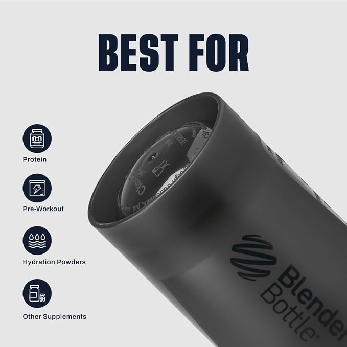 BlenderBottle Classic V2 Plastic Shaker Bottle 28 oz Black & Navy, 2-Pack