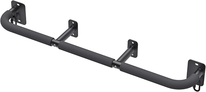 SELEWARE 32"/36" Wall Mount Pull Up Bar Joist Mount Chin Up Bar for Doorway | Heavy Duty Steel Construction Support 450 lb, w/Resistance Band Hooks, Fits 32"/36" Wall Studs for Home Gym Strength Training