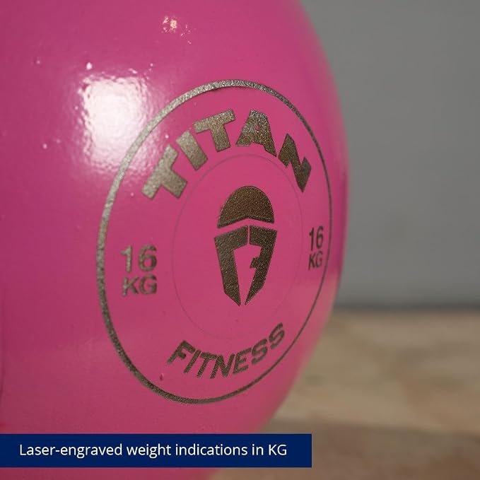 Titan Fitness Competition Kettlebell, Single Piece Casting, KG Markings, Full Body Workout