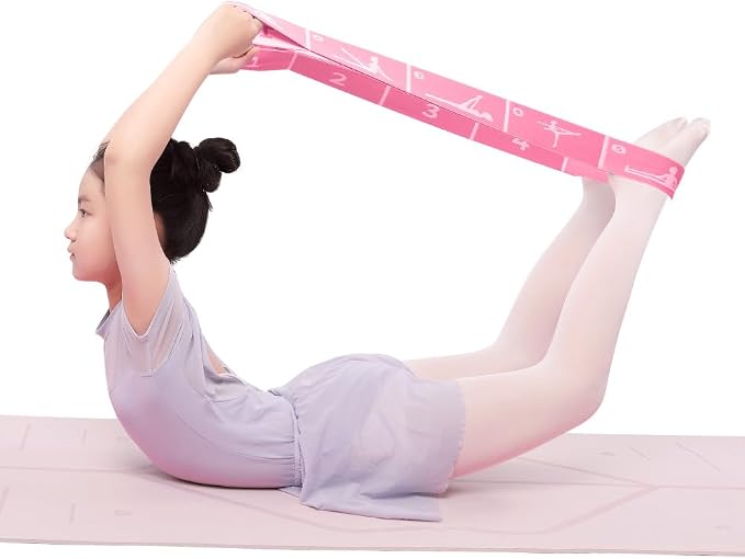 2-Pack Adjustable Kids Dance Stretch Bands - 8-Loop Elastic Bands for Ballet, Latin, Yoga, Gymnastics & Stretching - Flexible, Multi-Section Design for Dance Training & Flexibility
