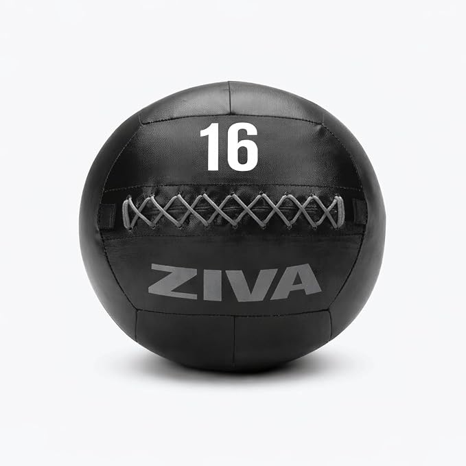 ZIVA Soft Wall Ball – Highly Durable Weighted Exercise Medicine Slam Ball for Strength and Conditioning Workout - Multiple Color, Weight Available